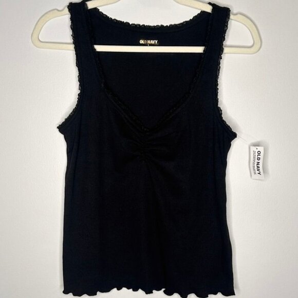 NEW lot of 2 Old Navy Womens Ribbed Tank Tops L Black Beige Boho Basic - Picture 11 of 12